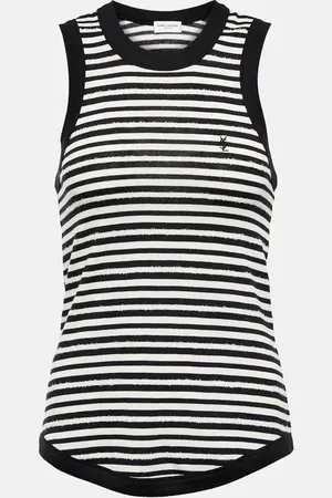 Saint Laurent Cassandre striped jersey top