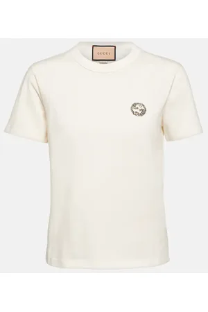 Gucci Embellished cotton jersey T-shirt