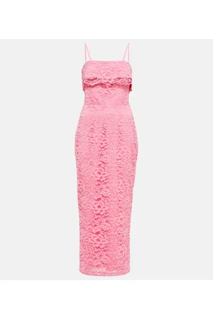 Rasario Bustier floral lace midi dress