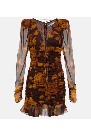 Alessandra Rich Floral silk georgette minidress