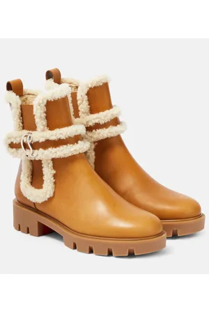 Christian Louboutin CL Chelsea shearling-trimmed ankle boots