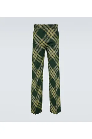 Burberry Checked wool twill straight pants