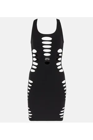 VERSACE Cutout jersey minidress