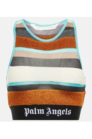 Palm Angels Lurex striped knit top