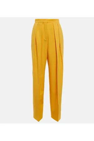 Stella McCartney Wool-blend high-rise pleated pants