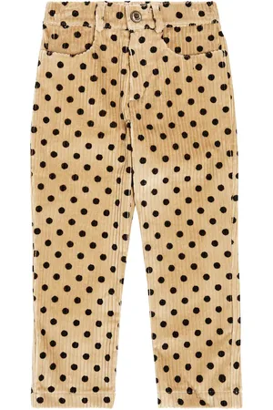 PAADE Polka-dot cotton corduroy wide-leg pants