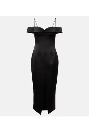 Rasario Off-shoulder satin midi dress