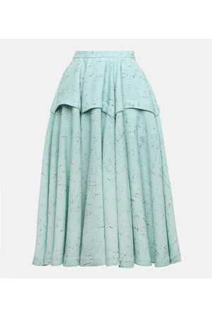 Bottega Veneta Tiered textured midi skirt