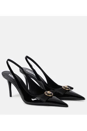 VERSACE Gianni patent leather slingback pumps