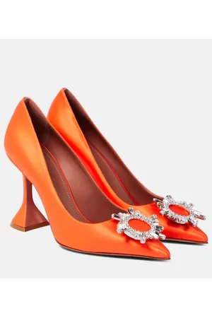 Amina Muaddi Crystal-embellished satin pumps