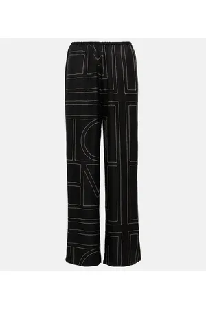 Totême Logo wide-leg silk pants