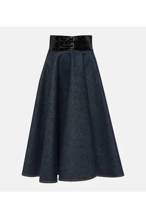 Alaïa AlaÃ¯a Denim midi skirt