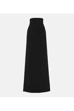 Salvatore Ferragamo High-rise wool-blend maxi skirt