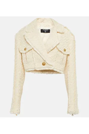 Balmain Cotton-blend tweed cropped jacket