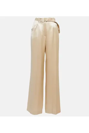 GABRIELA HEARST Belted high-rise silk pants