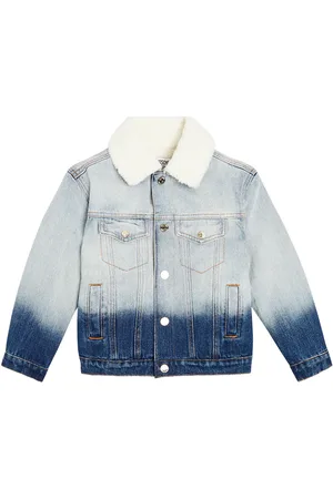 Moschino Embroidered bleached denim jacket