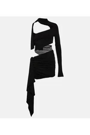 MUGLER Draped cutout minidress