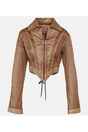 Jean Paul Gaultier X KNWLS cropped denim corset jacket