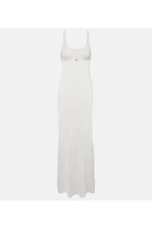 Jacquemus Robe Maille Oranger ribbed-knit maxi dress