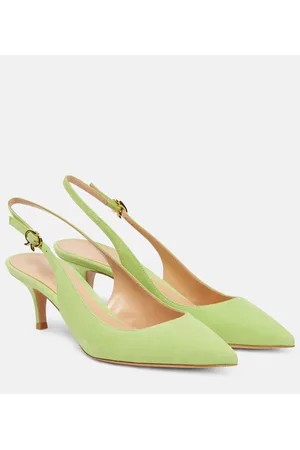 Gianvito Rossi Ribbon 55 suede slingback pumps