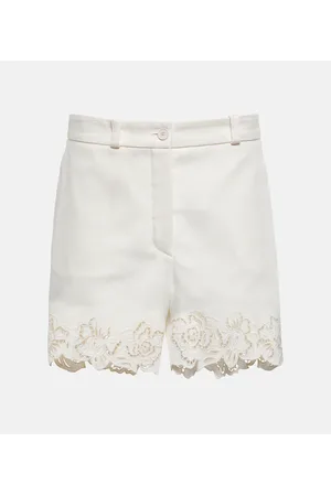Elie saab Embroidered cotton shorts