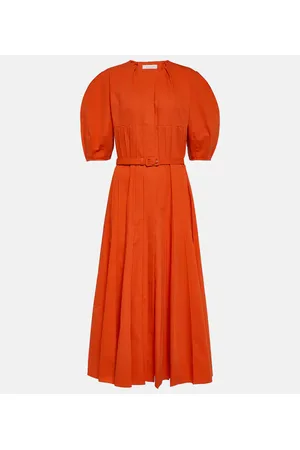 GABRIELA HEARST Caden puff-sleeve cotton midi dress