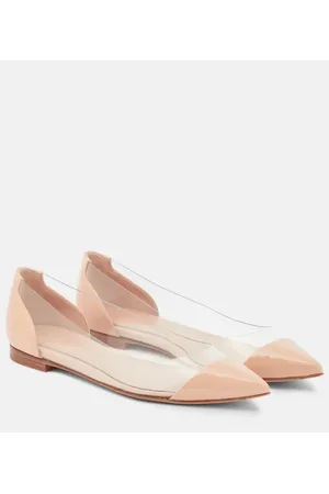 Gianvito Rossi Plexi leather and PVC ballet flats