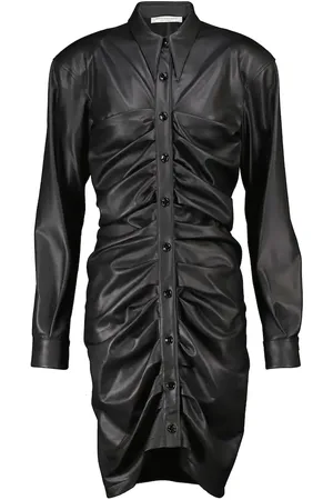 Serafini Ruched faux leather minidress