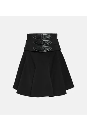 Alaïa AlaÃ¯a Belted wool miniskirt