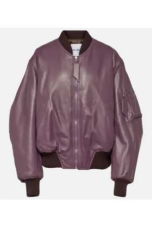 The Attico Anja leather bomber jacket