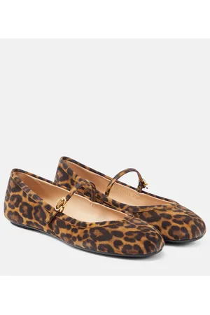 Gianvito Rossi Carla leopard-print suede ballet flats