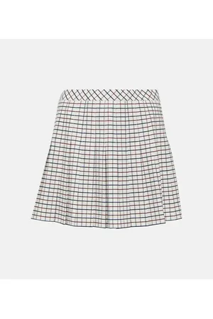 Tory Burch Checked pleated jersey tennis skirt