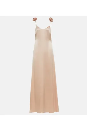 MAGDA BUTRYM Floral appliquÃ© silk gown