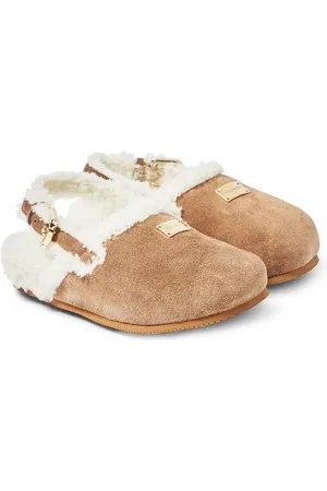 Dolce & Gabbana Suede and faux fur mules