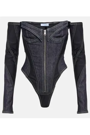 MUGLER Denim bodysuit
