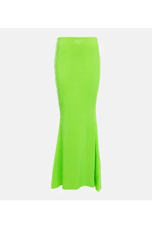 Norma Kamali Embellished high-rise maxi skirt