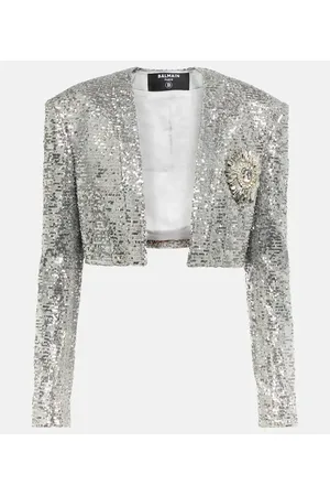 Balmain Cropped sequined blazer