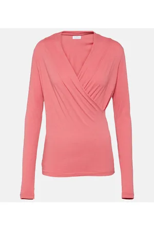 Velvet Meri cotton-blend wrap top