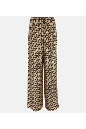 VALENTINO Toile Iconographe silk wide-leg pants