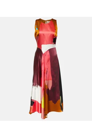 Roksanda Printed silk satin maxi dress