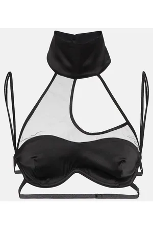 Didu Mesh-paneled satin bralette