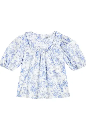 Tartine Et Chocolat Floral puff-sleeve cotton top