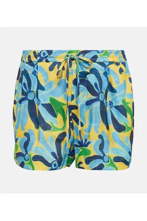 Marni Printed linen-blend shorts