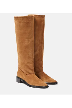 Souliers Martinez Bertran suede knee-high boots