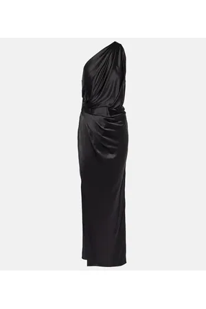 The Sei One-shoulder silk satin maxi dress