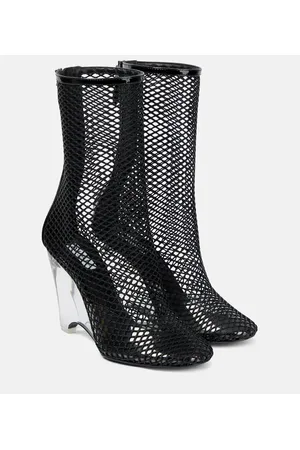 Alaïa AlaÃ¯a La Cage mesh and PU wedge ankle boots