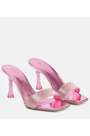 MAGDA BUTRYM Embellished leather-trimmed PVC mules