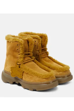 Burberry Chugga shearling-trimmed suede boots