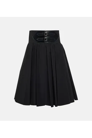 Alaïa AlaÃ¯a Belted cotton skirt