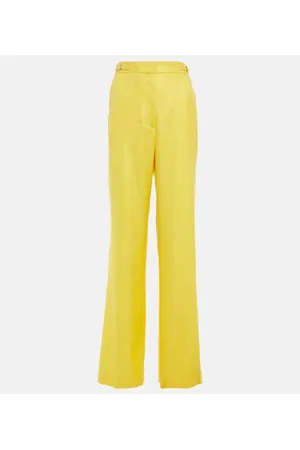 GABRIELA HEARST Straight wool, silk and linen pants